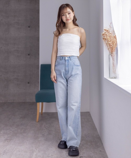 clear（クリア）の「ショート丈カップ付きキャミソール（キャミソール・レディース・オフホワイト/ブラック・F）」の12枚目の写真