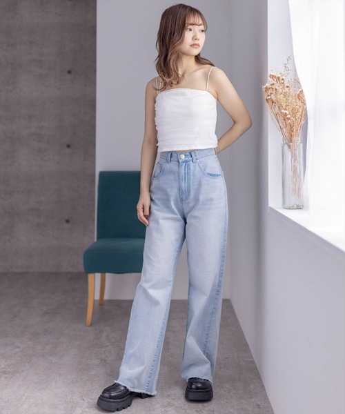 clear（クリア）の「ショート丈カップ付きキャミソール（キャミソール・レディース・オフホワイト/ブラック・F）」の13枚目の写真