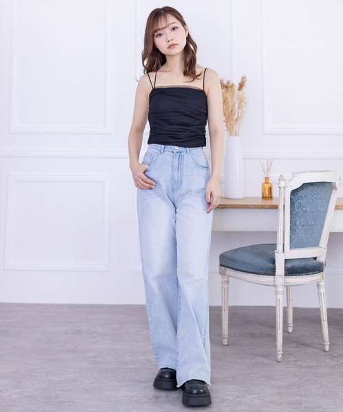 clear（クリア）の「ショート丈カップ付きキャミソール（キャミソール・レディース・オフホワイト/ブラック・F）」の15枚目の写真