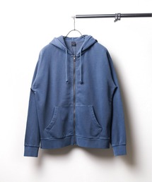 【ピグメント加工 裏毛スウェットZIPパーカー
