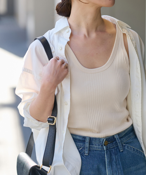 FRAMeWORK（フレームワーク）の「≪追加≫Healthknit/ヘルスニット 別注タンクトップ（タンクトップ・レディース・ホワイト/バーガンディー/アイボリー/チャコールグレー/グレー・FREE）」の3枚目の写真