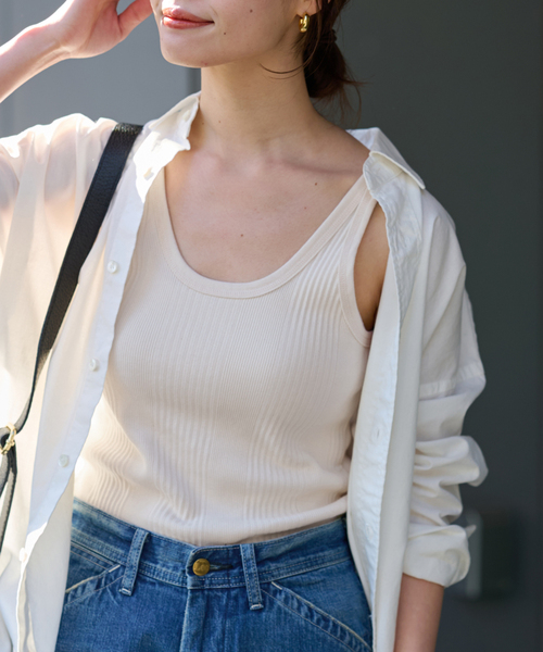 FRAMeWORK（フレームワーク）の「≪追加≫Healthknit/ヘルスニット 別注タンクトップ（タンクトップ・レディース・ホワイト/バーガンディー/アイボリー/チャコールグレー/グレー・FREE）」の14枚目の写真