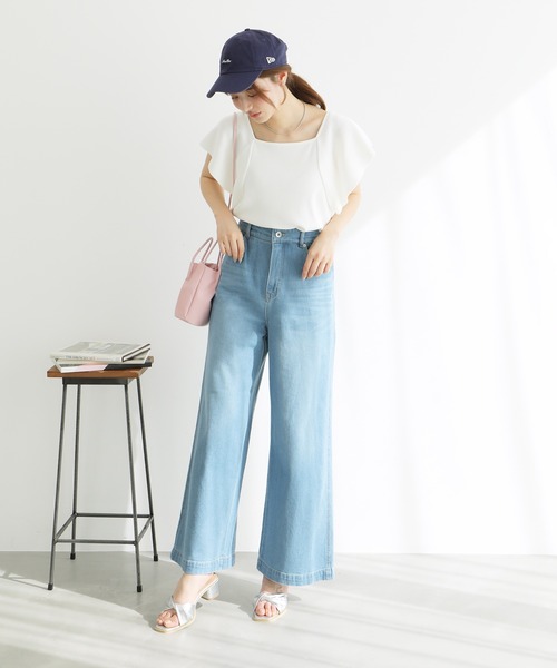 ROPE' PICNIC(ロペピクニック)の「袖フレアニットトップス/UVカット・洗濯機OK・冷感(ニット/セーター・レディース・ブラック/オフホワイト/ブラウン・38)」の8枚目の写真