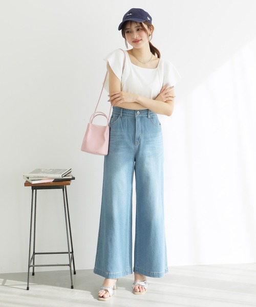 ROPE' PICNIC(ロペピクニック)の「袖フレアニットトップス/UVカット・洗濯機OK・冷感(ニット/セーター・レディース・ブラック/オフホワイト/ブラウン・38)」の9枚目の写真