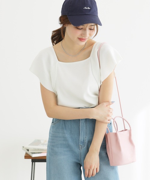 ROPE' PICNIC(ロペピクニック)の「袖フレアニットトップス/UVカット・洗濯機OK・冷感(ニット/セーター・レディース・ブラック/オフホワイト/ブラウン・38)」の10枚目の写真