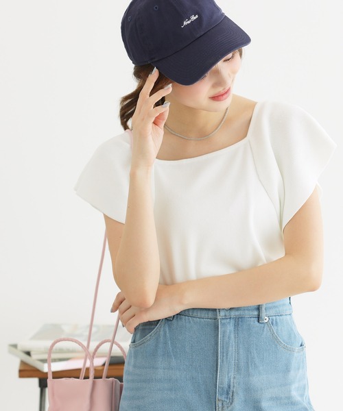 ROPE' PICNIC(ロペピクニック)の「袖フレアニットトップス/UVカット・洗濯機OK・冷感(ニット/セーター・レディース・ブラック/オフホワイト/ブラウン・38)」の12枚目の写真