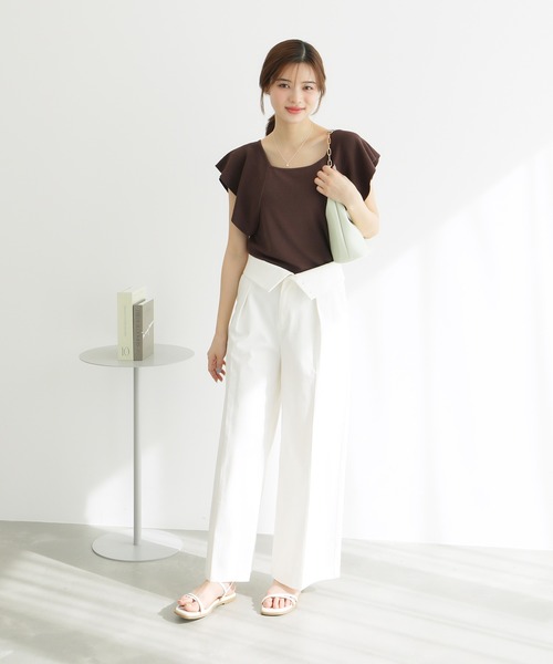 ROPE' PICNIC(ロペピクニック)の「袖フレアニットトップス/UVカット・洗濯機OK・冷感(ニット/セーター・レディース・ブラック/オフホワイト/ブラウン・38)」の13枚目の写真