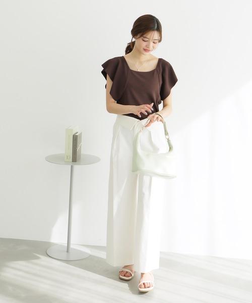 ROPE' PICNIC(ロペピクニック)の「袖フレアニットトップス/UVカット・洗濯機OK・冷感(ニット/セーター・レディース・ブラック/オフホワイト/ブラウン・38)」の14枚目の写真