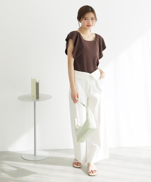 ROPE' PICNIC(ロペピクニック)の「袖フレアニットトップス/UVカット・洗濯機OK・冷感(ニット/セーター・レディース・ブラック/オフホワイト/ブラウン・38)」の15枚目の写真