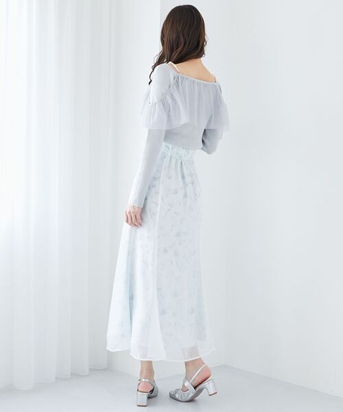 MAJESTIC LEGON（マジェスティックレゴン）の「2wayパールチェーンチュールニット（ニット/セーター・レディース・チャコールグレー/ライトグレー/アイボリー・MEDIUM）」の16枚目の写真