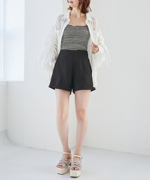 MAJESTIC LEGON(マジェスティックレゴン)の「カップ付き2wayシャーリングキャミ(キャミソール・レディース・ブラック系その他/ピンク/ブラック/アイボリー・MEDIUM)」の5枚目の写真