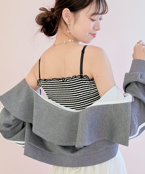 MAJESTIC LEGON(マジェスティックレゴン)の「カップ付き2wayシャーリングキャミ(キャミソール・レディース・ブラック系その他/ピンク/ブラック/アイボリー・MEDIUM)」の8枚目の写真