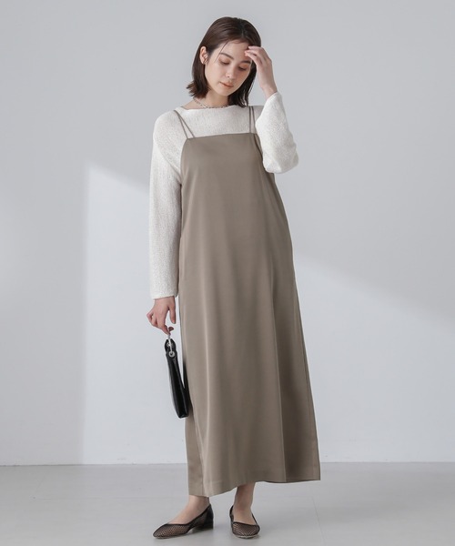 NANO universe(ナノユニバース)の「サテンキャミワンピース(ワンピース・レディース・ブラック/カーキ/ベージュ・S/M)」の8枚目の写真