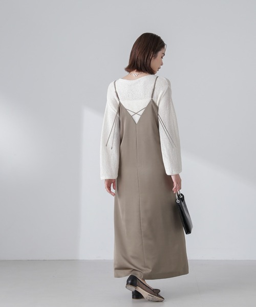 NANO universe(ナノユニバース)の「サテンキャミワンピース(ワンピース・レディース・ブラック/カーキ/ベージュ・S/M)」の10枚目の写真