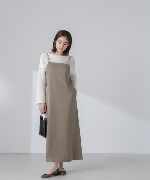 NANO universe(ナノユニバース)の「サテンキャミワンピース(ワンピース・レディース・ブラック/カーキ/ベージュ・S/M)」の13枚目の写真