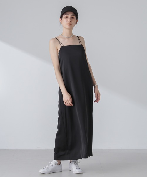 NANO universe(ナノユニバース)の「サテンキャミワンピース(ワンピース・レディース・ブラック/カーキ/ベージュ・S/M)」の15枚目の写真