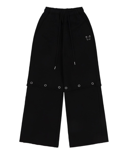 FANCY CLUB（ファンシークラブ）の「韓国ブランド NASTY FANCY CLUB ナスティーファンシークラブ 2 WAY PUNCH LETTERING SWEATPANTS ロゴスウェットパンツ オーバーサイズ ワイドパンツ ハーフパンツ 長ズボン 韓国ファッション（スウェットパンツ・レディース・グレー/ブラック・M）」の7枚目の写真