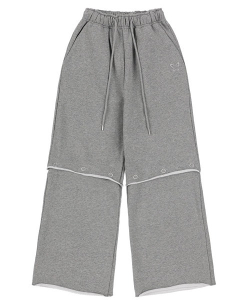 FANCY CLUB（ファンシークラブ）の「韓国ブランド NASTY FANCY CLUB ナスティーファンシークラブ 2 WAY PUNCH LETTERING SWEATPANTS ロゴスウェットパンツ オーバーサイズ ワイドパンツ ハーフパンツ 長ズボン 韓国ファッション（スウェットパンツ・レディース・グレー/ブラック・M）」の15枚目の写真