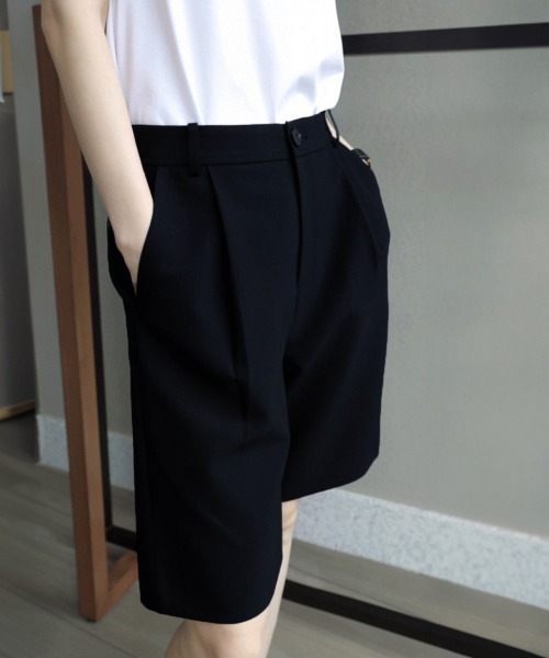 Miniministore(ミニミニストア)の「【春夏向け/さらっと履ける/ドライタッチ】タックショートパンツ ハイウエスト 美脚ショートパンツ ショーパン 短パン ハーフパンツ クロップド(その他パンツ・レディース・ブラック/ベージュ/ブラウン/アイボリー・M/XL/L)」の9枚目の写真
