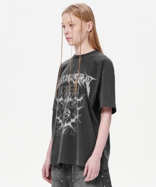 [ MAHAGRID]★24SS★韓国人気★FLAME HEART PIGMENT TEE mahagrid/マハグリッド』 FLAME HEART PIGMENT TEE/フレーム
