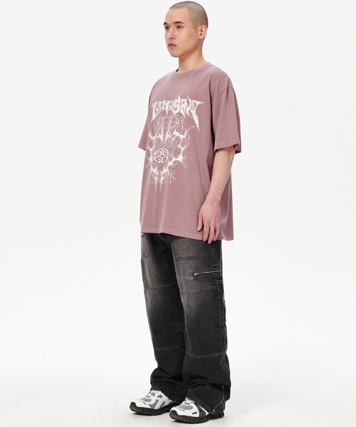 【mahagrid】24SS★ FLAME HEART PIGMENT TEE MUSINSA | MAHAGRID CORP T-Shirt BLACK(MG2DMMT509A)