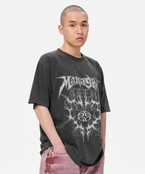 mahagrid/マハグリッド』 FLAME HEART PIGMENT TEE/フレームハート