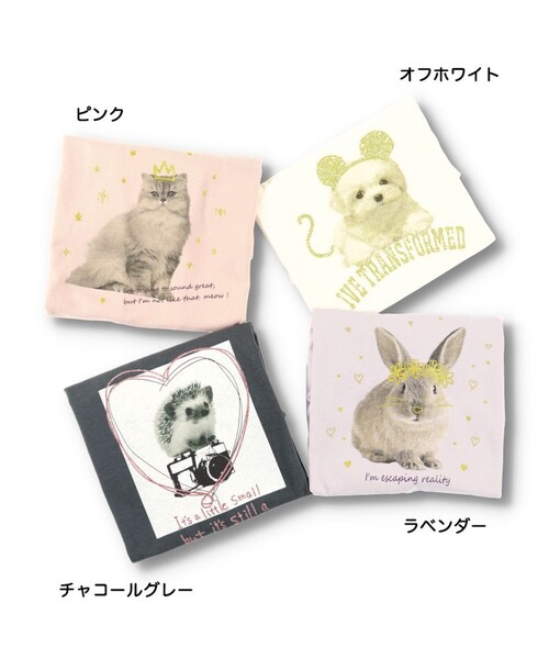 BRANSHES（ブランシェス）の「アソートアニマルTシャツ（Tシャツ/カットソー・キッズ・ラベンダー/オフホワイト/チャコールグレー/ピンク・150/100/90/130/110/120/140）」の6枚目の写真