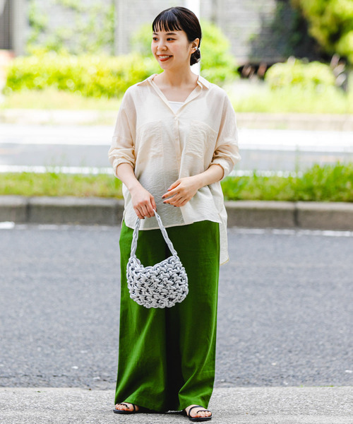 ITEMS URBANRESEARCH（アイテムズ アーバンリサーチ）の「『2WAY仕様』シアーポケットスキッパーシャツ（シャツ/ブラウス・レディース・ブラック/ライトブルー/ホワイト系その他・FREE）」の14枚目の写真