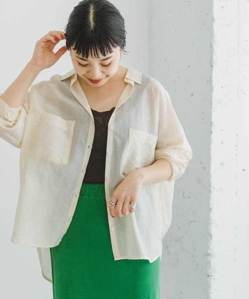 ITEMS URBANRESEARCH（アイテムズ アーバンリサーチ）の「『2WAY仕様』シアーポケットスキッパーシャツ（シャツ/ブラウス・レディース・ブラック/ライトブルー/ホワイト系その他・FREE）」の18枚目の写真