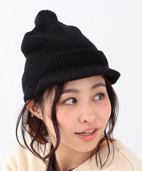 BEAMS BOY(ビームスボーイ)の「BEAMS BOY / Wool Jeep Cap(ニットキャップ/ビーニー・レディース・ブラック/オリーブ・ONE SIZE)」の2枚目の写真