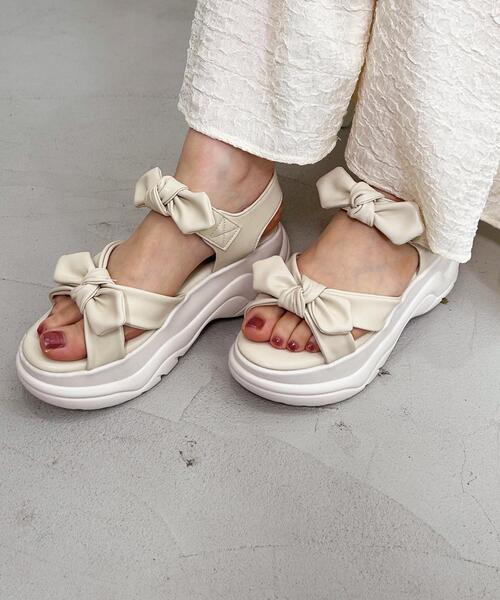 INGNI（イング）の「リボンスポサン（サンダル・レディース・アイボリー/ブラック・L/M）」の11枚目の写真