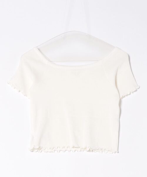 Jayro(ジャイロ)の「前リボンクロップド丈サマーニットプルオーバー(Tシャツ/カットソー・レディース・ブラック/ブルー/ラベンダー/ホワイト・FREE)」の20枚目の写真