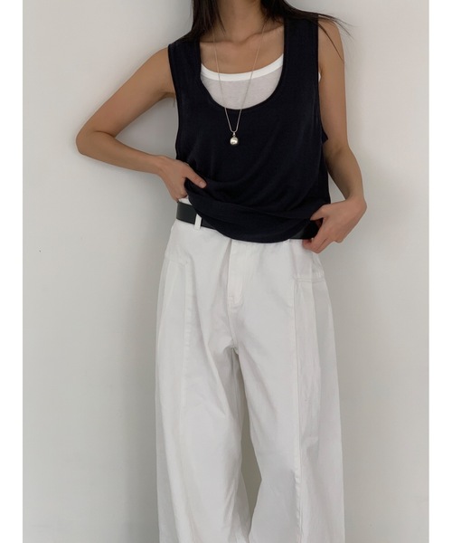 Didot.showroom（ディドット ショールーム）の「【DIDOT.】Uネックレイヤーノースリーブ（ベスト・レディース・グレー/ライトベージュ/チャコール・FREE）」の11枚目の写真