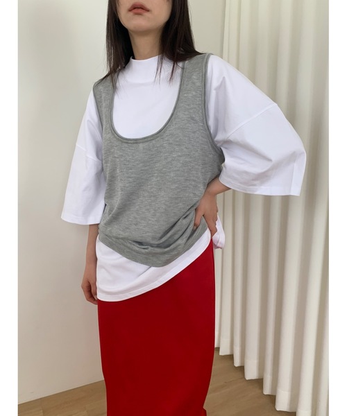 ベスト ジレ 「DIDOT.」Uネックレイヤーノースリーブ レディース DIDOT.】Uネックレイヤーノースリーブ（ベスト）｜Didot