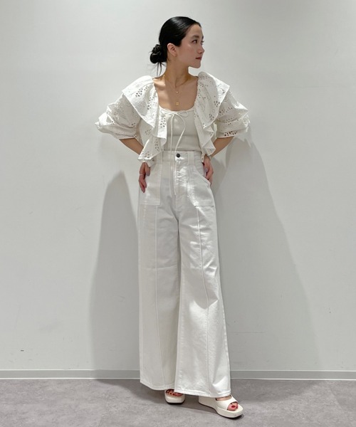 MECRE(メクル)の「コットンレースボレロ(カーディガン/ボレロ・レディース・ブラック/ホワイト・FREE)」の10枚目の写真