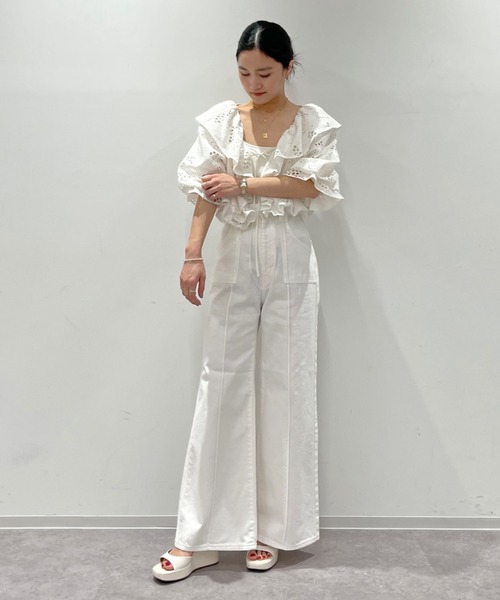 MECRE(メクル)の「コットンレースボレロ(カーディガン/ボレロ・レディース・ブラック/ホワイト・FREE)」の11枚目の写真