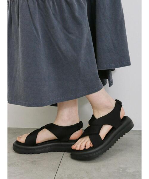 Samansa Mos2 blue（サマンサモスモスブルー）の「厚底ネオプレーンサンダル（ドレスシューズ・レディース・ライトベージュ/カーキ/ブラック・M/L）」の2枚目の写真