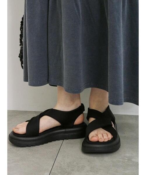 Samansa Mos2 blue（サマンサモスモスブルー）の「厚底ネオプレーンサンダル（ドレスシューズ・レディース・ライトベージュ/カーキ/ブラック・M/L）」の6枚目の写真