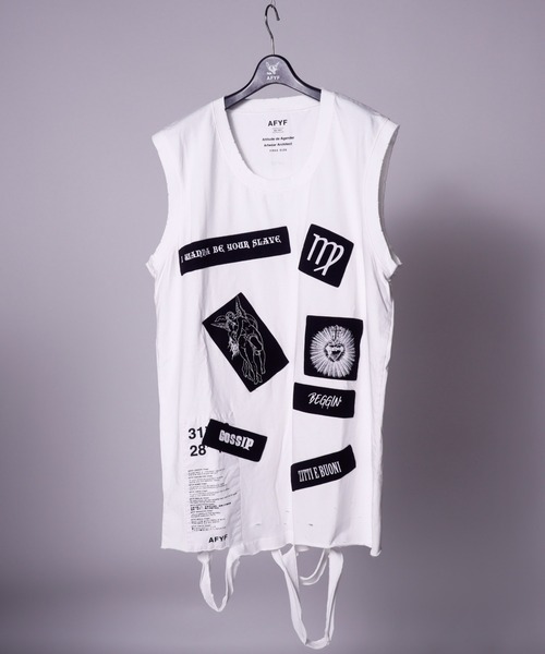 rovtski（ロフトスキー）の「AFYF DAMAGE TANK TOP/ダメージタンクトップ（タンクトップ・メンズ・ホワイト系その他/ブラック系その他/グリーン系その他/ホワイト系その他2/ブラック系その他2/グリーン系その他2・FREE）」の2枚目の写真