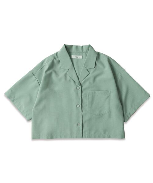 WEGO(ウィゴー)の「WEGO/オープンカラーショートシャツ(シャツ/ブラウス・レディース・ブラック/グリーン/ホワイト・FREE)」の12枚目の写真