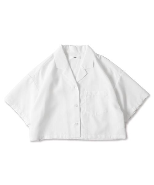 WEGO(ウィゴー)の「WEGO/オープンカラーショートシャツ(シャツ/ブラウス・レディース・ブラック/グリーン/ホワイト・FREE)」の11枚目の写真