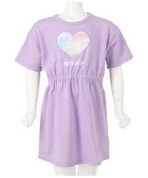 ANAP kids | ハートチュールスパンコール入りミニ裏毛ワンピース(ワンピース)