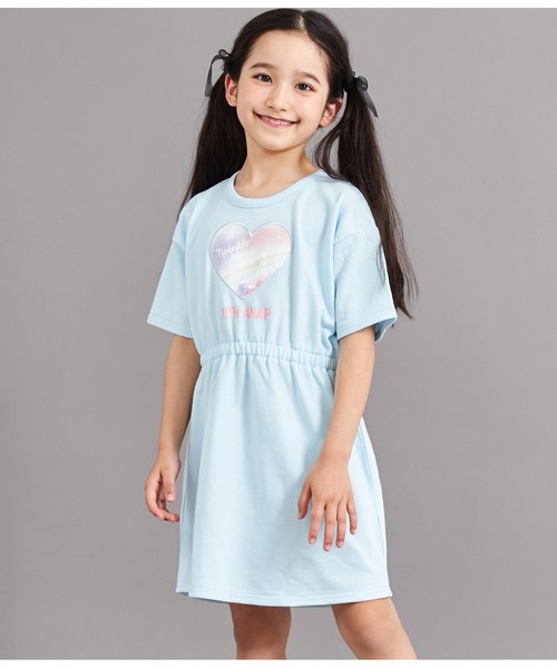 ANAP kids（アナップキッズ）の「ハートチュールスパンコール入りミニ裏毛ワンピース（ワンピース・キッズ・ラベンダー/サックスブルー・130cm/120cm/110cm/100cm）」の3枚目の写真