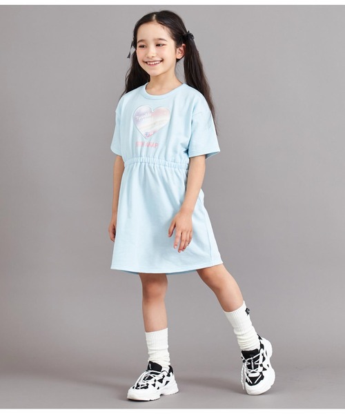 ANAP kids（アナップキッズ）の「ハートチュールスパンコール入りミニ裏毛ワンピース（ワンピース・キッズ・ラベンダー/サックスブルー・130cm/120cm/110cm/100cm）」の5枚目の写真