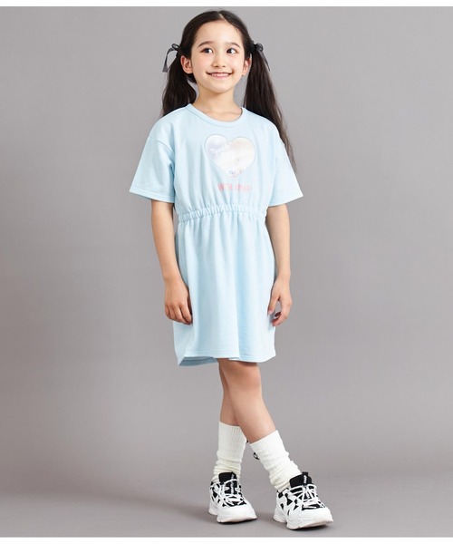 ANAP kids（アナップキッズ）の「ハートチュールスパンコール入りミニ裏毛ワンピース（ワンピース・キッズ・ラベンダー/サックスブルー・130cm/120cm/110cm/100cm）」の6枚目の写真