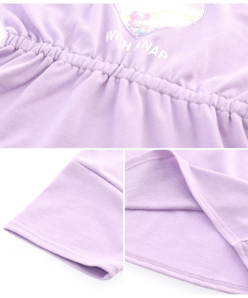 ANAP kids（アナップキッズ）の「ハートチュールスパンコール入りミニ裏毛ワンピース（ワンピース・キッズ・ラベンダー/サックスブルー・130cm/120cm/110cm/100cm）」の9枚目の写真