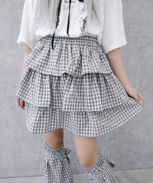 Whinny(ホワイニー)の「Whinny/ハイパーラブラブミニスキャット♪(スカート・レディース・サックスブルー/ブラック/ホワイト/ブラック系その他・FREE)」の2枚目の写真