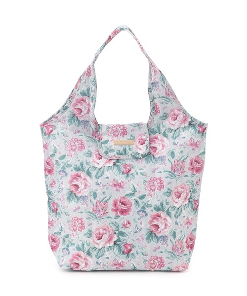 LAURA ASHLEY(ローラアシュレイ)の「【簡易保冷】ワイルド ローズ柄 マーケットトート(エコバッグ/サブバッグ・レディース・ブルー系/ベージュ系・00)」の2枚目の写真