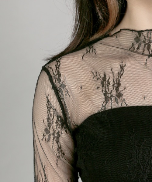 Chiina（チーナ）の「【Chiina】シースルーハイネックトップス（その他トップス・レディース・ブラック/アイボリー/カーキ/ブルー/ホワイト/ピンク・FREE）」の20枚目の写真