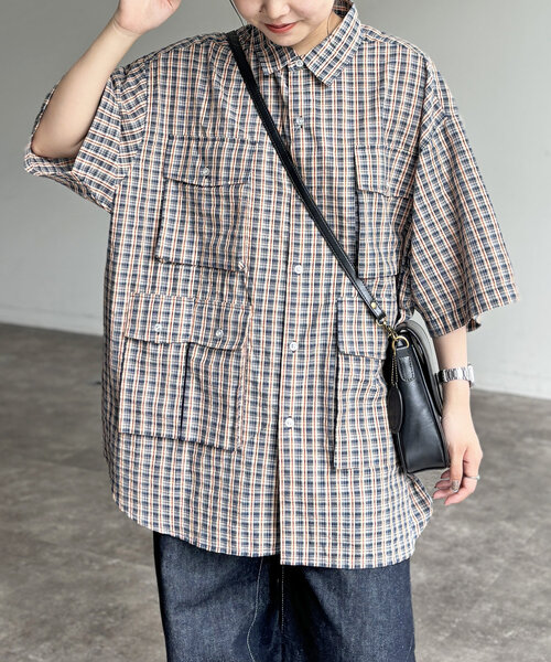 CPCM(シーピーシーエム)の「【NEWデザイン!】チェックフィッシング半袖シャツ(シャツ/ブラウス・メンズ・ブラック/ネイビー/カーキ/イエロー/ブルー/グリーン/ブラック系その他/イエロー系その他/ダークブルー/ブルー系その他・MEDIUM/LARGE)」の8枚目の写真